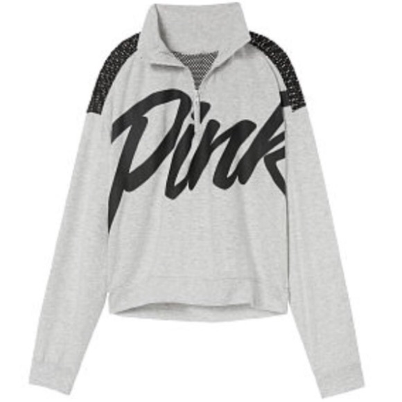 PINK VS Quarter-Zip Pullover Top Tee New With Tag - Picture 4 of 8